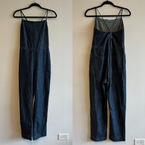 Rag & Bone Denim Tie Jumpsuit in Rinse Linen